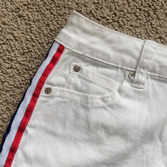 White Jean Skirt with Red, White and Blue detailing - Picture 2 of 6